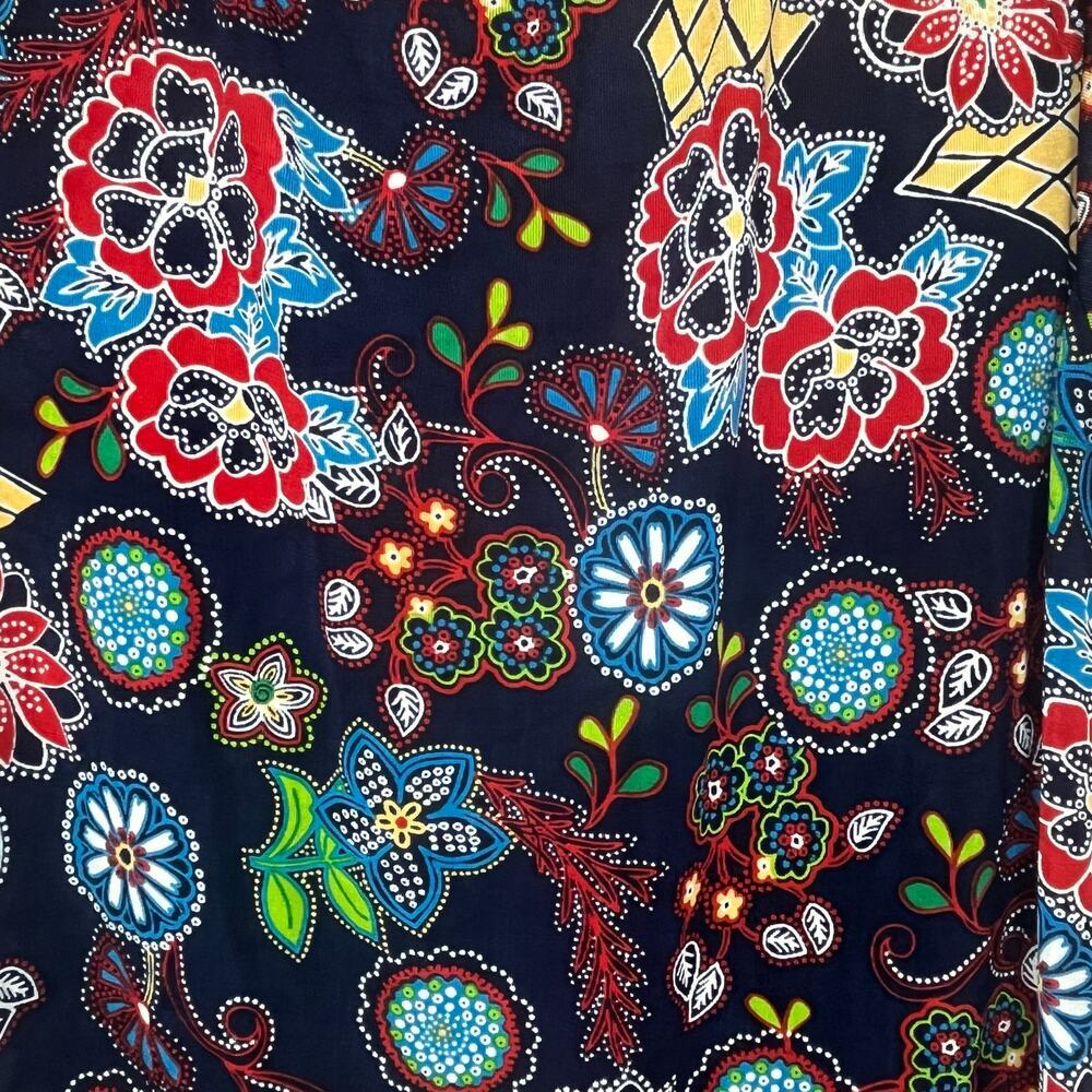 Slinky Brand Women Floral Asymmetric Blouse off the shoulders Crew neck Sz 1X - Picture 8 of 11